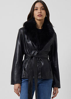 French Connection Black Faux Fur Jacket
