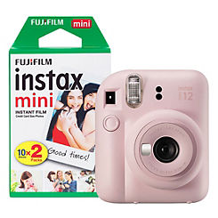 Fujifilm Instax Mini 12 Instant Camera with 20 Shot Film Pack - Blossom Pink