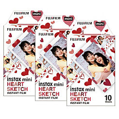Fujifilm Instax Mini Heart Sketch Photo Film - 30 Shot Pack