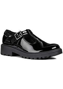 Geox Kids Casey Black Buckle Shoes