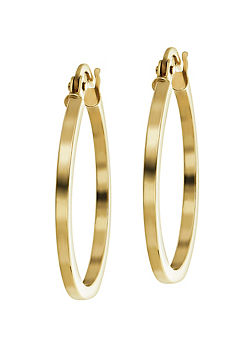 Gorgeous Gold 9ct 22mm Square Tube Hoop Earrings