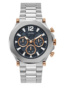 Guess Gents Silver Tone Edge Watch