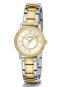 Guess Ladies Silver & Gold Tone Melody Watch
