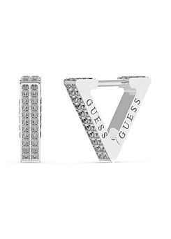 Guess Ladies Triangle Pave Silver ’Crazy Earrings’