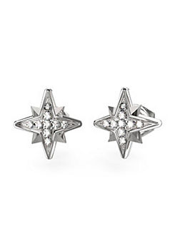 Guess Rhodium Plated Star Ear Studs