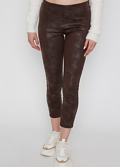 Hailys Faux Leather Cropped Trousers