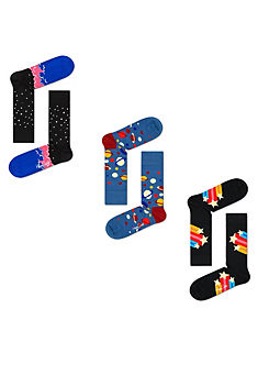 Happy Socks 3-Pack Outer Space Socks Gift Set