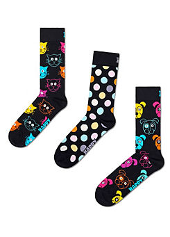 Happy Socks Mens 3 Pack Classic Dog Socks