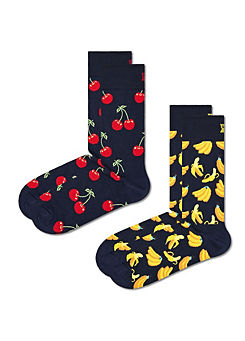 Happy Socks Men’s Pack of 2 Classic Novelty Cherry Socks