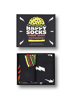 Happy Socks Pack of 2 Blast Off Burger Socks Gift Set