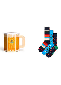 Happy Socks Pack of 3 Wurst & Beer Socks Gift Set
