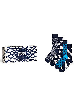 Happy Socks Pack of 4 Moody Blues Socks Gift Set