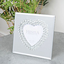 Hestia Mirror Glass 4 x 4 ins Photo Frame Heart Design