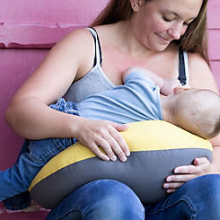 Hippychick Pregnancy, Baby Nursing & Feeding Pillow - Charcoal & Yellow