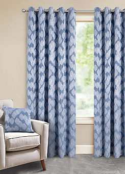 Home Curtains Halo Jacquard Lined Eyelet Curtains