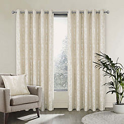 Home Curtains Mia Super Thermal Metallic Jacquard Eyelet Lined Curtains