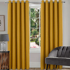 Home Curtains Spencer Pair of Brushed Faux Wool Blackout Thermal Lined Eyelet Curtains