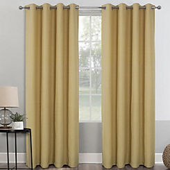 Home Curtains Woolacombe Pair of Herringbone Tweed Thermal Blackout Eyelet Curtains