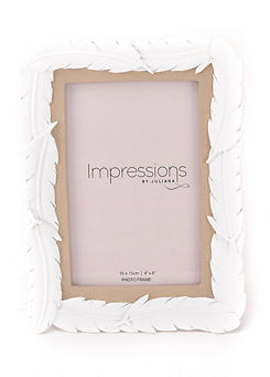 Impressions White Resin Feather Photo Frame 4x6in