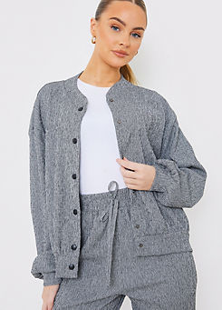 In The Style x Grey Textured Bomber Jacket