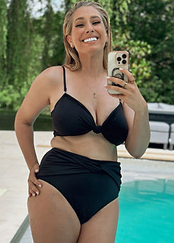 In The Style x Stacey Solomon Black Recycled Twist Detail Bikini