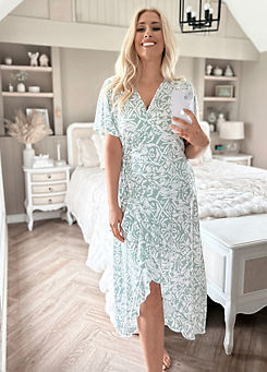 In The Style x Stacey Solomon Green Wrap Midi Dress