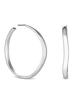 Inicio Recycled Sterling Silver Plated Molten Hoop Earrings - Gift Pouch
