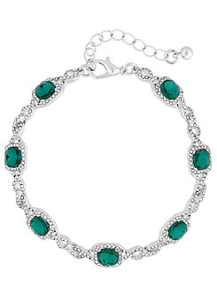 Jon Richard Silver Plated Emerald Green Infinity Bracelet