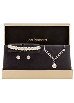Jon Richard Twist Pearl with Trio Set - Gift Boxed