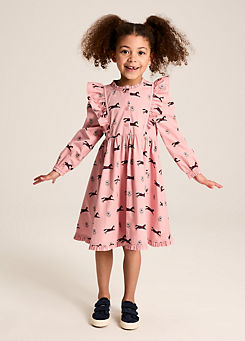 Joules Kids Print Dress with Frill Detail