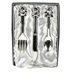 Juliana Silverplated Knife, Fork & Spoon Set with Teddy Tops *(96/24)