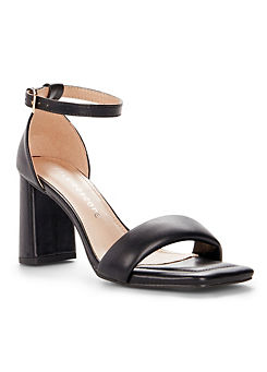 Kaleidoscope Black Barely There Sandals