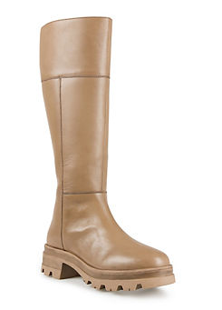 Kaleidoscope Cleated Leather Long Boots
