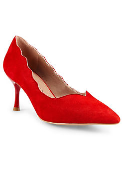 Kaleidoscope Tomato Red Suede Court Shoes