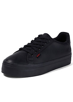 Kickers Youth Girls Tovni Stack Leather Black Shoes