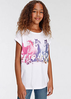 Kidsworld Horses Print Cotton T-Shirt