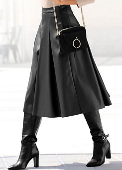 LASCANA Faux Leather Midi Skirt
