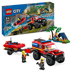 LEGO City 4x4 Fire Engine with Rescue Boat Toy