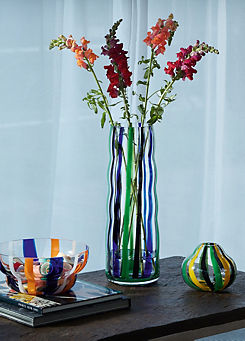 LSA Folk Black/Blue/Green Vase