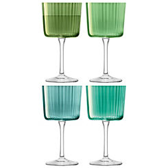 LSA Set of 4 Gems Wine Glasses 250ml Assorted Jade