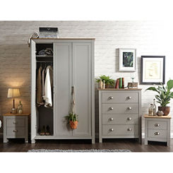 Lancaster 3 Dr Wardrobe, 4 Dw Chest and Two 2 Dw Bedside Chests Bedroom Furniture Set