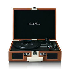 Lenco TT-120BNWH Suitcase Turntable with Bluetooth - Brown & White