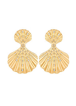 Lipsy Gold Oversized Shell Earrings