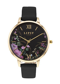 Lipsy Navy Strap Ladies Watch With Navy Floral Dial