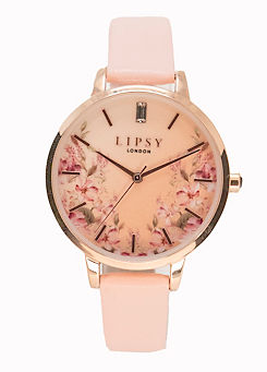Lipsy Pale Pink Floral Watch