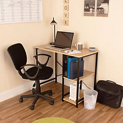 Loft Office Oak Effect Desk With Storage