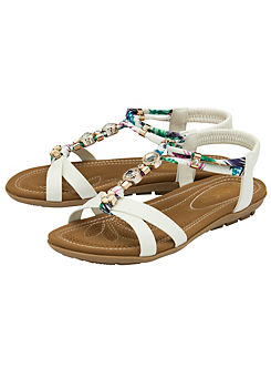 Lotus White Claribel Sandals