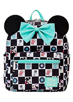 Loungefly Disney Mickey & Minnie Date Night Diner AOP Nylon Mini Backpack