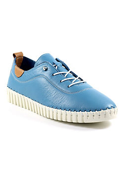 Lunar Flamborough Mid Blue Leather Shoes