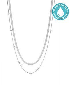 MOOD By Jon Richard Silver Polished Simple Layered Necklaces - Pack of 2